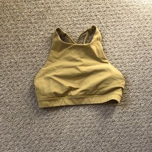 Lululemon Energy high-neck mustard sports bra